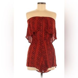 Free People Burnt Orange Floral Brown Romper